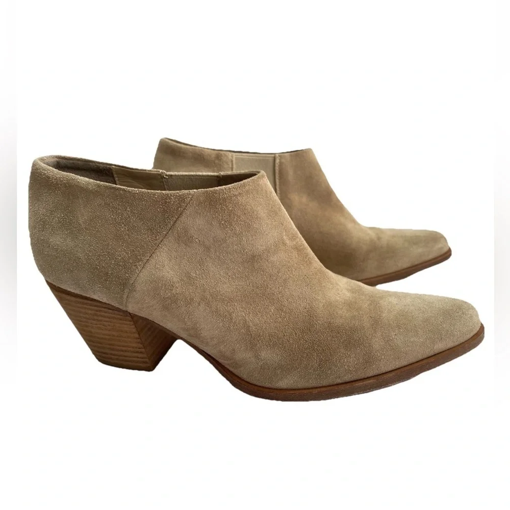 Vince Hamilton Clay Suede Leather  Pointed Toe Ankle Booties Boots Women’s Sz 7